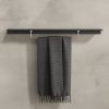 Bathroom shelf 80 cm Black with towel rail 40 cm Brushed stainless steel (918207-05-800) - Image 3