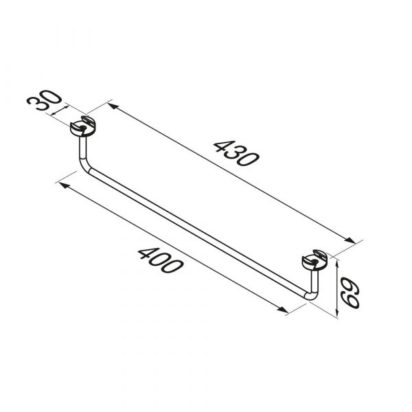 Towel rail 40 cm Black (918207-06) - Image 4