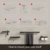 Bathroom shelf 60 cm with shower basket 23 cm Black (918220-06-600) - Image 6