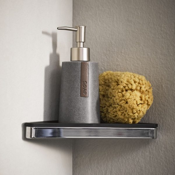Bathroom shelf corner Black / Chrome (918803-02-06) - Image 3