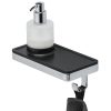 Soap dispenser 200 ml with shelf and towel hook Black / Chrome (918816-02-06)