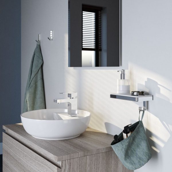 Soap dispenser 200 ml with shelf and towel hook White / Chrome (918816-02) - Image 4