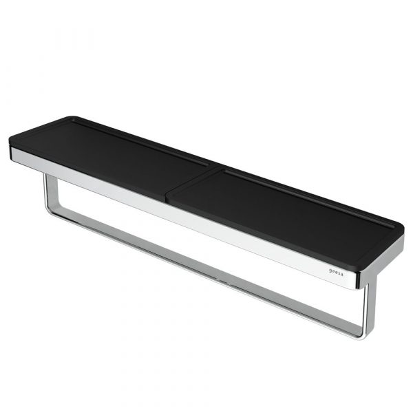 Towel rail with shelf 40 cm Black / Chrome (918853-02-06-420) - Image 2