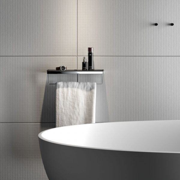 Towel rail with shelf 40 cm Black / Chrome (918853-02-06-420) - Image 4