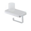 Toilet roll holder with shelf and (LED light) holder White / Chrome (918889-02) - Image 2