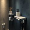 Toilet roll holder with shelf and (LED light) holder White / Chrome (918889-02) - Image 4