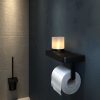 Toilet roll holder with shelf and (LED light) holder Black (918889-06-06) - Image 3