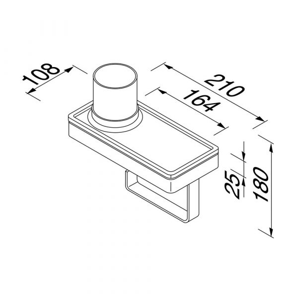 Toilet roll holder with shelf and (LED light) holder Black (918889-06-06) - Image 5