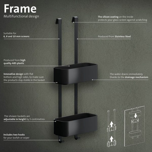 Hanging shower caddy 25 cm Black (918902-06-06) - Image 6