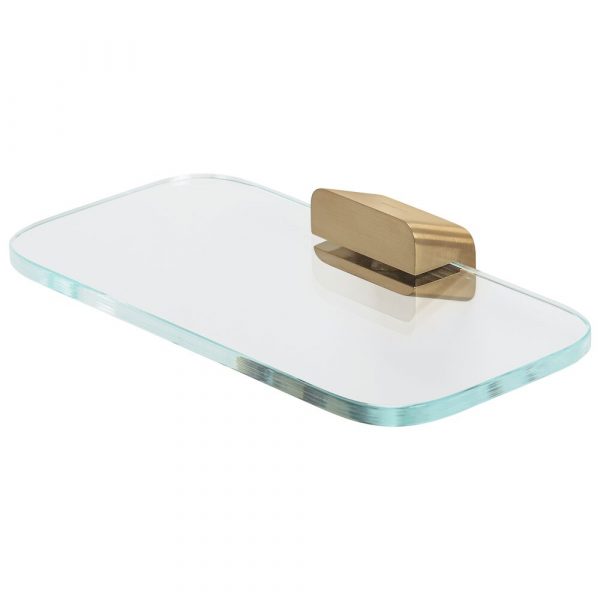 Bathroom shelf / Soap holder Brushed gold with transparent glass (919903-07)