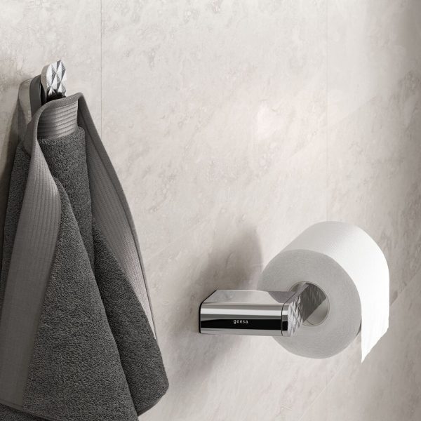 Toilet roll holder without cover with diamond pattern Chrome (right-handed) (919909-02-R-91) - Image 4