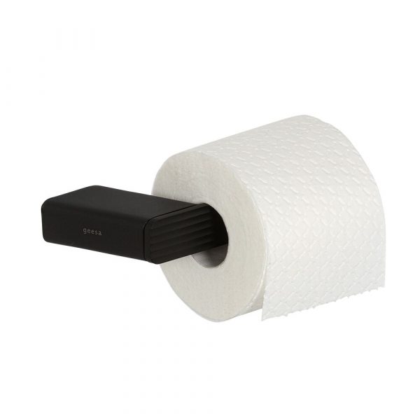 Toilet roll holder without cover with horizontal stripe pattern Black (right-handed) (919909-06-R-93)