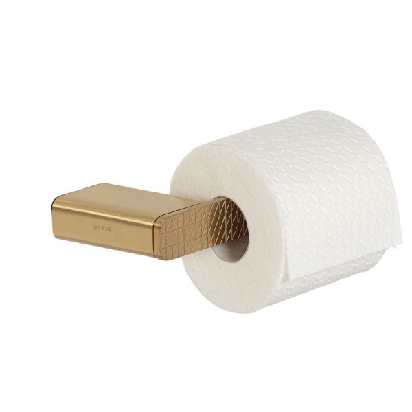 Toilet roll holder without cover with triangle pattern Brushed gold (right-handed) (919909-07-R-92)