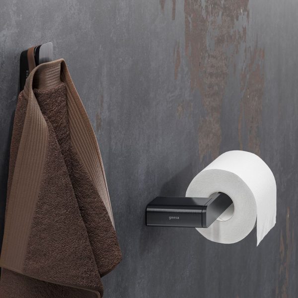 Toilet roll holder without cover Brushed metal black (right-handed) (919909-09-R) - Image 3