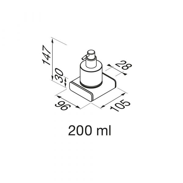 Soap dispenser 200 ml Black with frosted glass (919917-06) - Image 4