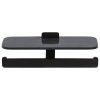 Toilet roll holder double Black with shelf in matt black marble effect (919948-06-M6) - Image 3