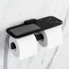 Toilet roll holder double Black with shelf in matt black marble effect (919948-06-M6) - Image 5