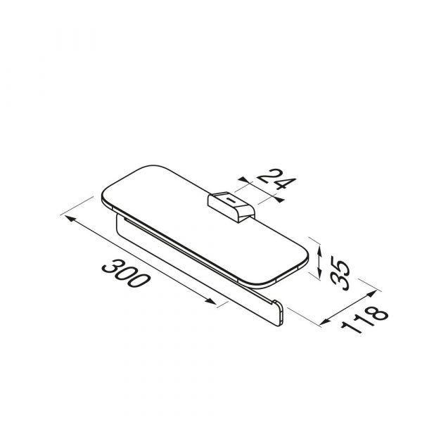 Toilet roll holder double Black with shelf in matt black marble effect (919948-06-M6) - Image 6
