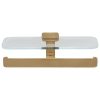 Toilet roll holder double Brushed gold with shelf in transparent glass (919948-07) - Image 3