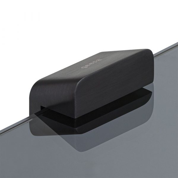 Toilet roll holder double Brushed metal black with shelf in smoked glass (919948-09-66) - Image 4
