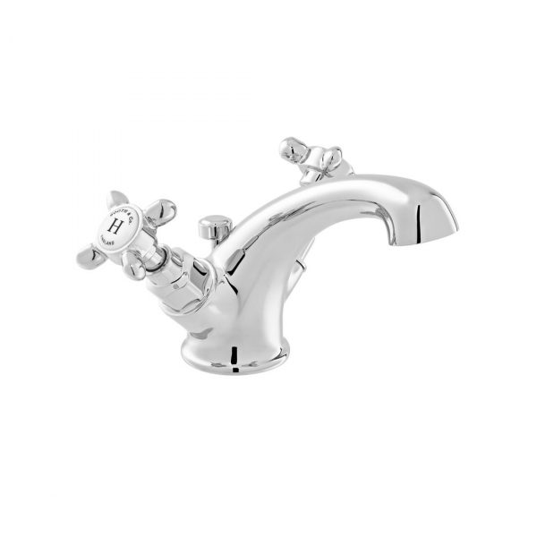Axbridge Cross Handle Mono Basin Mixer with Pop-Up Waste in Chrome (BC-AXB-100-CP)