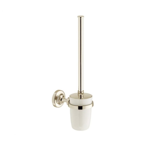 Axbridge Toilet Brush and Ceramic Holder in Bright Nickel (BC-AXB-188-BN)