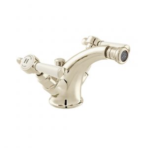 Axbridge Lever Handle Mono Bidet Mixer with Pop-Up Waste in Bright Nickel (BC-AXB-210-BN)