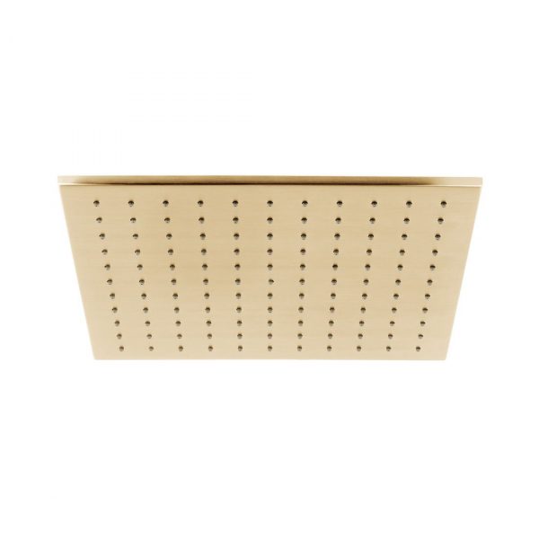 Brushed Gold Square Slimline Shower Head 200mm (IND-SQ/20-BRG)