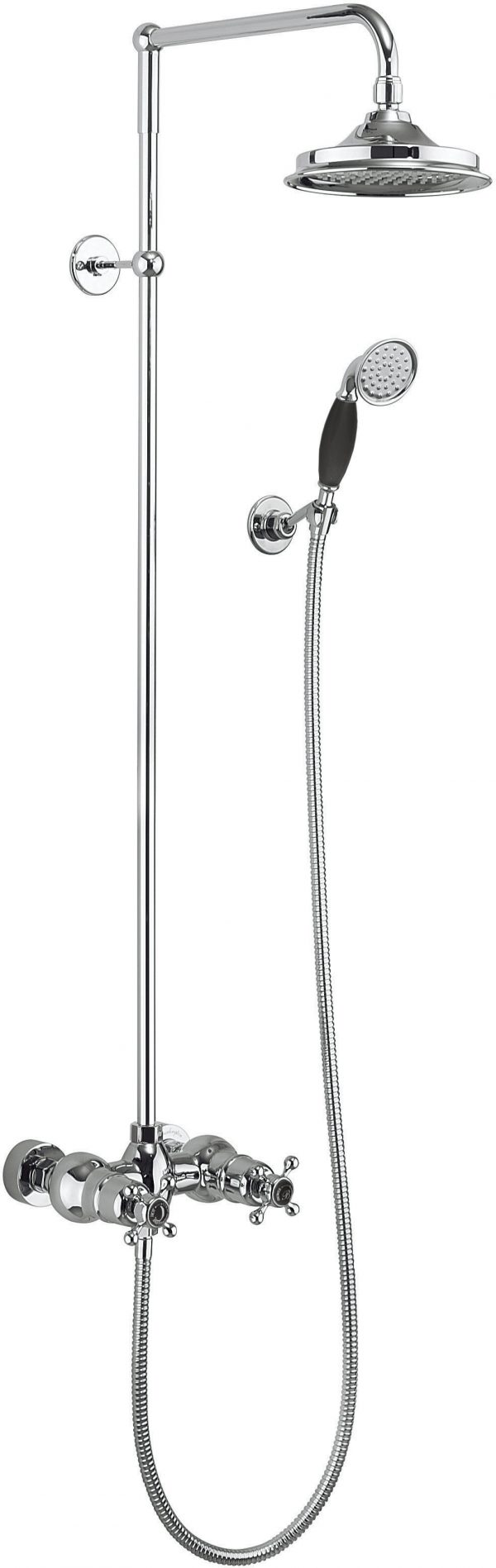 Eden 2 outlet exposed bar shower valve set with 6" head & flex. Kit (BEF2S+V16)