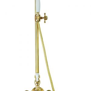 Belgravia Thermo Shower Valve with 8" Fixed Head Unlacquered Brass (BEL_SLIDERQ)