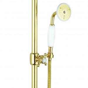 Belgravia Slide Rail 600mm Handset Hose Unlacquered Brass (BELPACKAGE1Q)