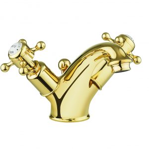 Belgravia Crosshead Luxury Mono Mixer with Waste Deck Mounted Unlacquered Brass (BL110DPQ)