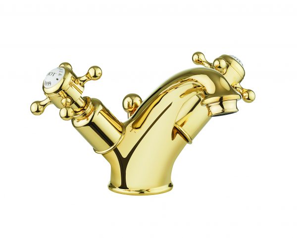 Belgravia Crosshead Luxury Mono Mixer with Waste Deck Mounted Unlacquered Brass (BL110DPQ)