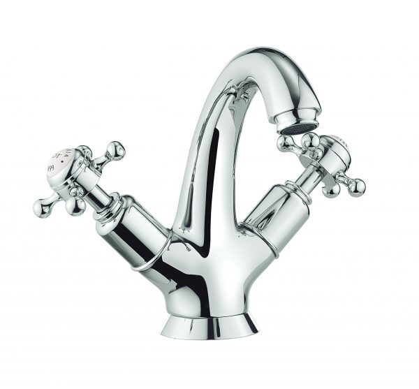 Belgravia Crosshead High Neck Mono Basin no Waste Deck Mounted Chrome (BL112DNC)