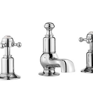 Belgravia Crosshead 3 Tap Hole Basin Mixer Deck Mounted Chrome (BL130DPC)