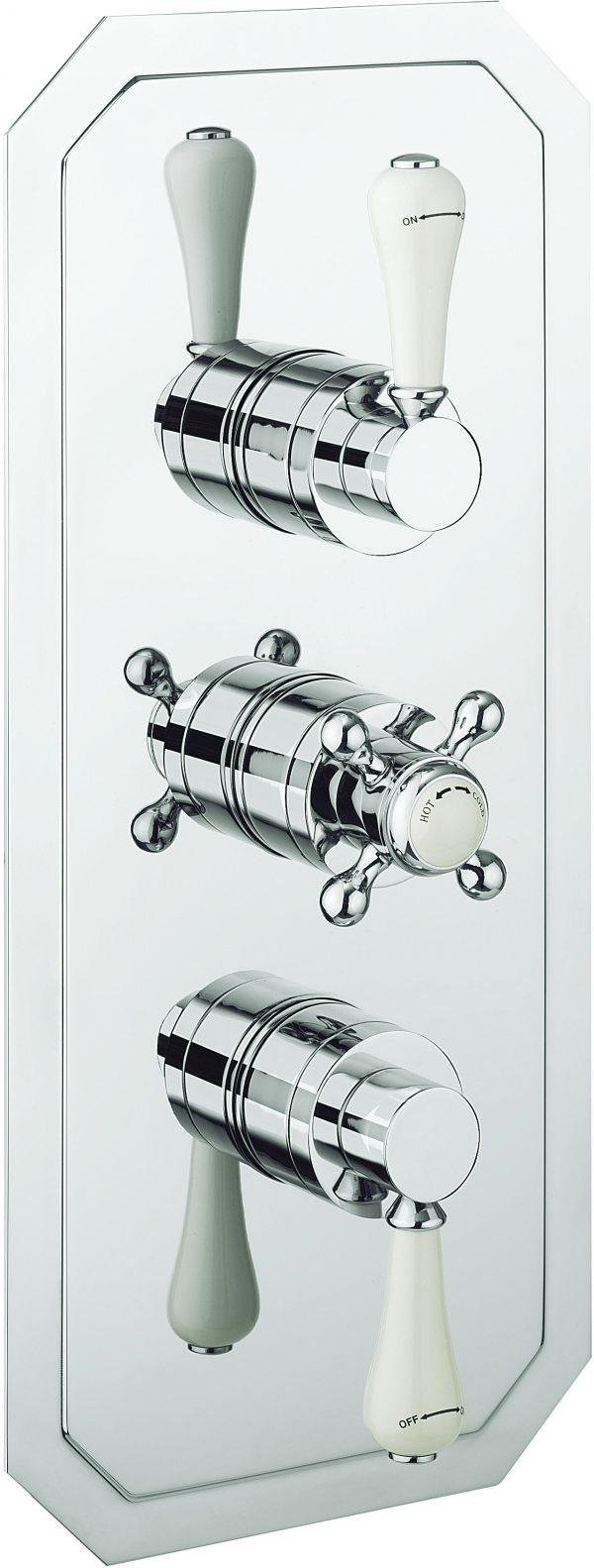 Belgravia 3 Handle Trimset (must be paired with WLBP2000RC+) Chrome White Lever (BL2000LBPC_LV-VS+)