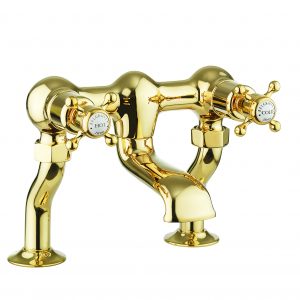 Belgravia Crosshead Bath Filler Deck Mounted Unlacquered Brass (BL322DQ)