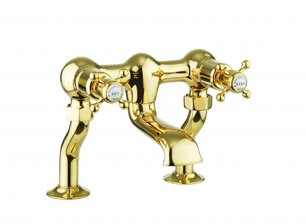 Belgravia Crosshead Bath Filler Deck Mounted Unlacquered Brass (BL322DQ)