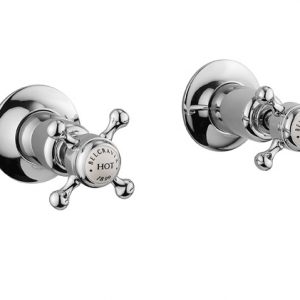 Belgravia Crosshead Wall Stop Taps Chrome (BL350WC)