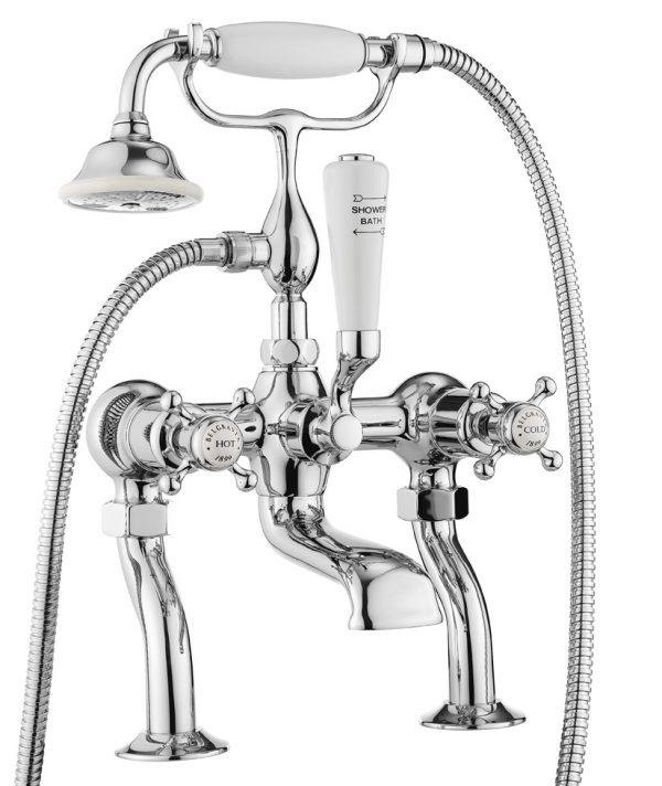 Belgravia Crosshead Bath Shower Mixer Deck Mounted Chrome (BL422DC)