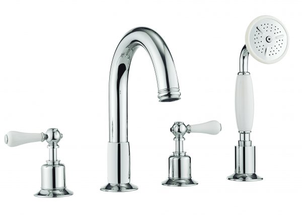 Belgravia Crosshead Bath 4 Hole Set Deck Mounted Chrome (BL440DC) - Image 2