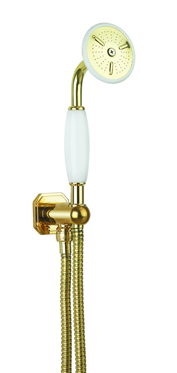 Traditional Handset, Wall Outlet & Hose Unlacquered Brass (BL964Q)