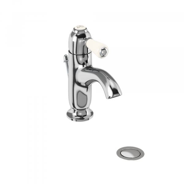 Burlington Chelsea curved basin 1H (T22) mixer with PUW - Medici LEVER (CH22 MED)