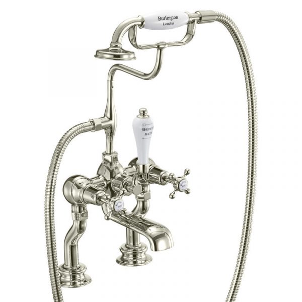 Regent Deck Mount Bath Shower Mixer Brushed Nickel (CLR15-QT BNKL)