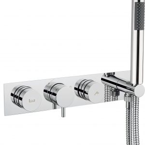 Dial Kai Lever Thermostatic Bath Valve with 2 Way Diverter & Handset Chrome (DIAL-KAI-11)