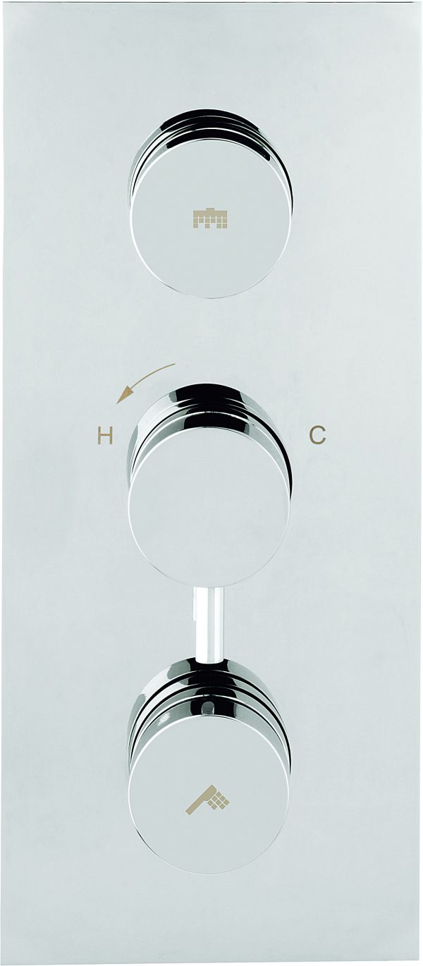 Dial Kai Lever Thermostatic Shower Valve with 2 Way Diverter Chrome (DIAL-KAI-3)