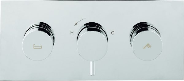 Dial Kai Lever Thermostatic Bath Valve with 2 Way Diverter Chrome (DIAL-KAI-5)
