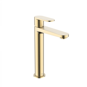 Drift Tall Basin Monobloc With Clicker Waste Brushed Brass (DR112DNF)