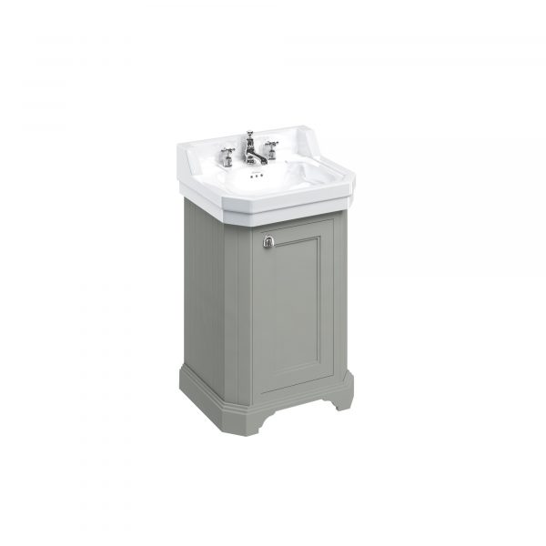 Burlington Edwardian basin unit with door (for B4 basin) - dark olive (FC12O)