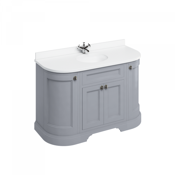 Freestanding 134 Curved Vanity Unit with doors  - Grey (FC1G)
